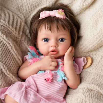 Babeside Dolly 12"/16" Realistic Silicone Quiet Baby Little Infant Girl Retaining Pacifier