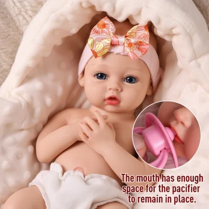 Babeside Phoebe 16" Realistic Silicone Smiling Baby Little Infant Girl.