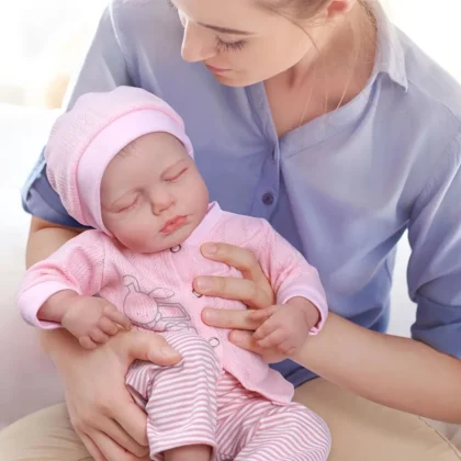 loulo Realistic Newborn Baby Doll cloth body