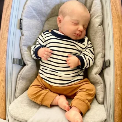 sleeping reborn boy doll painted hair