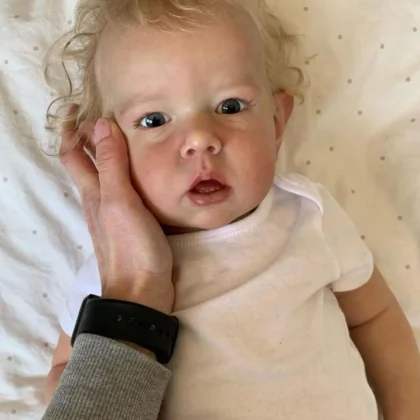Realistic Reborn Toddler Doll with Soft Silicone and Blonde Hair Aapo